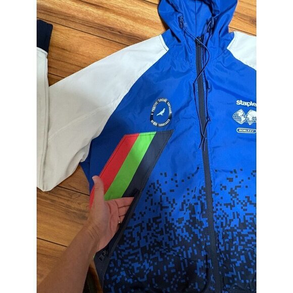 Staple Mens Large Hooded Full-Zip Windbreaker Jacket  Graphic Design Multicolor - Picture 6 of 12